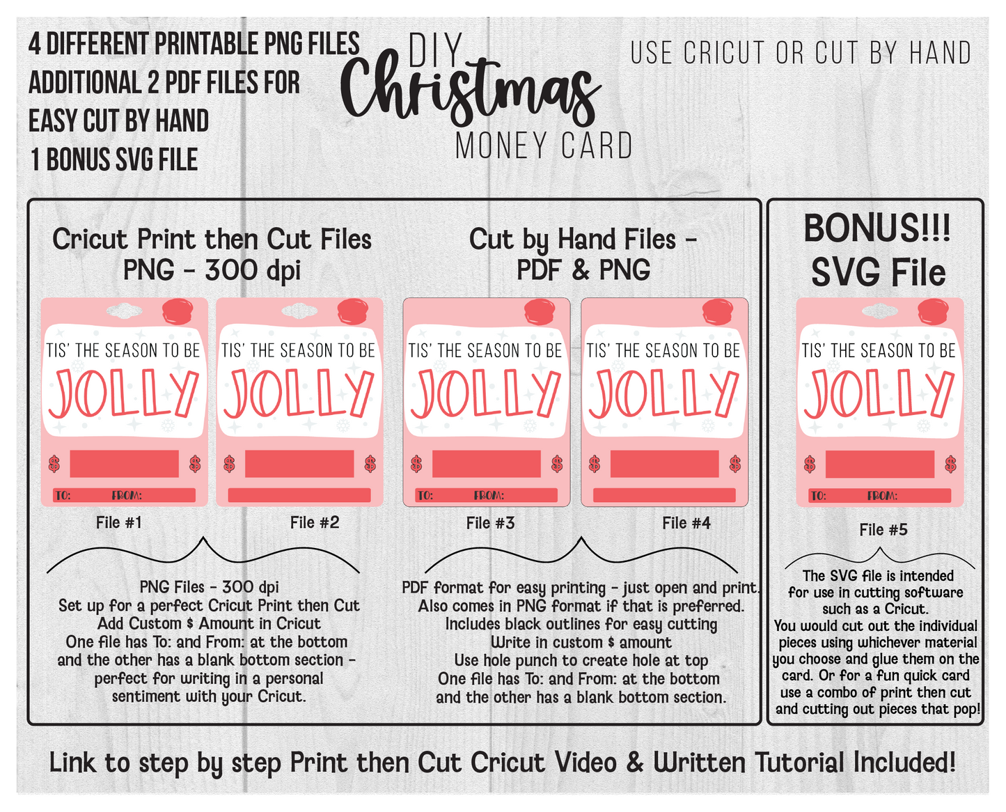 Printable Jolly Christmas Lip Balm Money Card Template