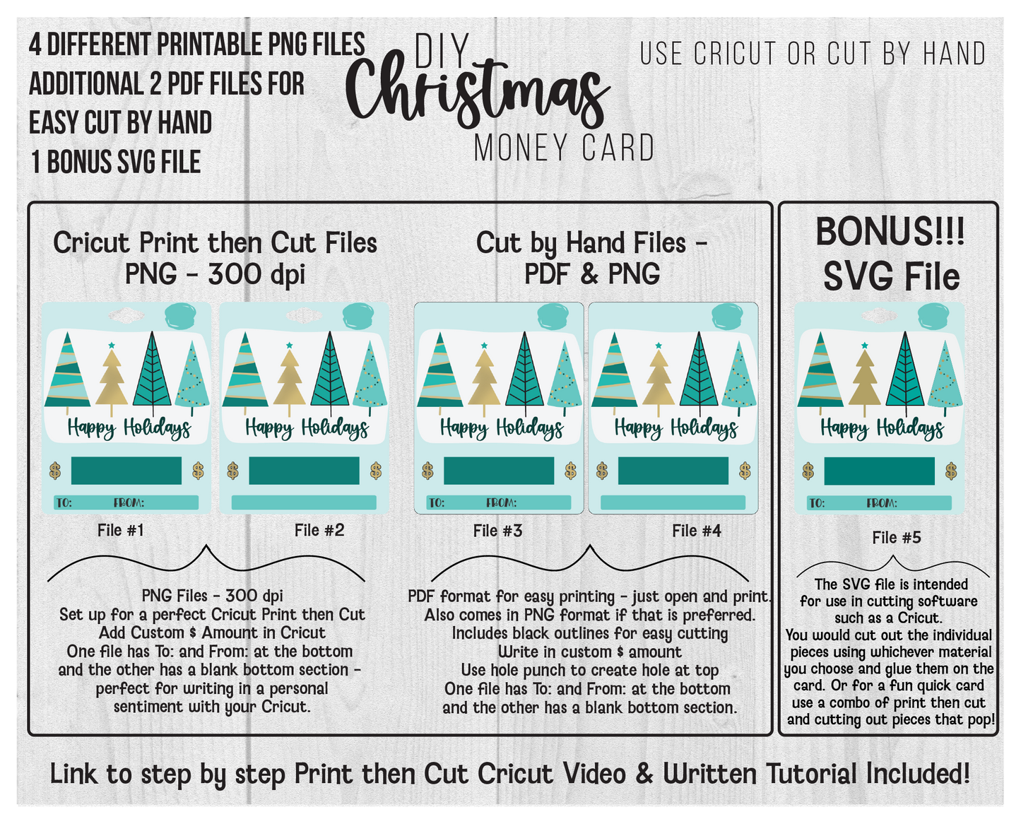 Printable Christmas Tree Lip Balm Money Card Template