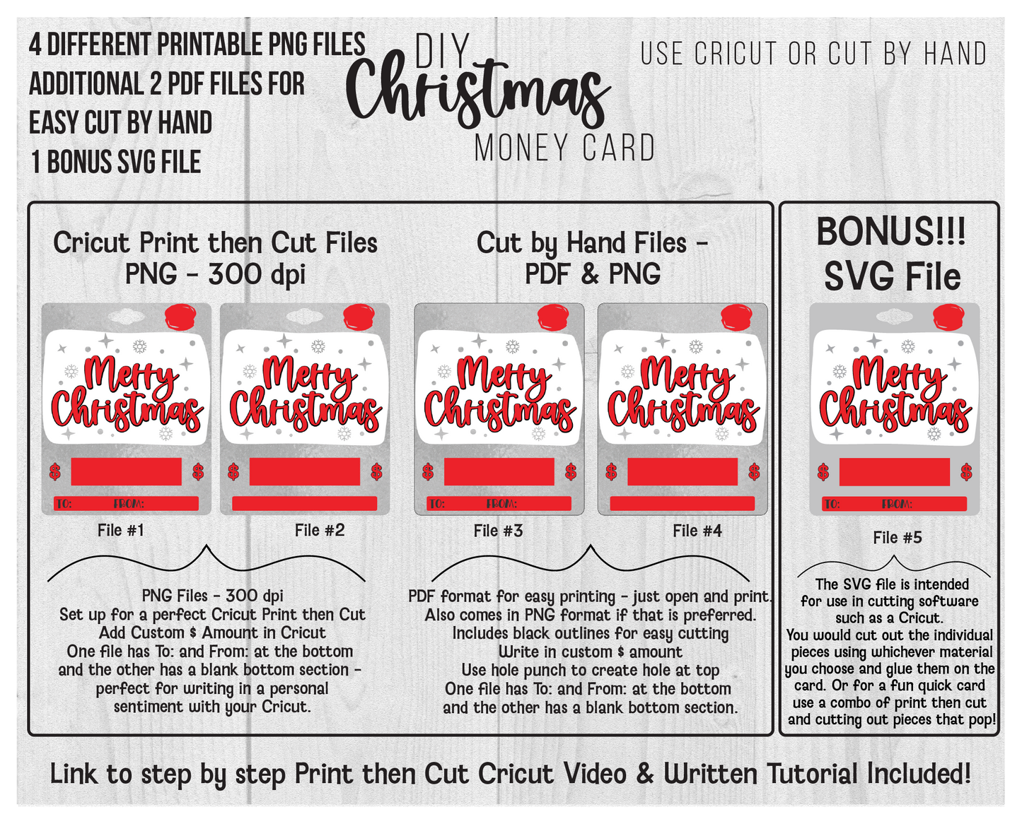 Printable Christmas  Merry Christmas Lip Balm Money Card Template