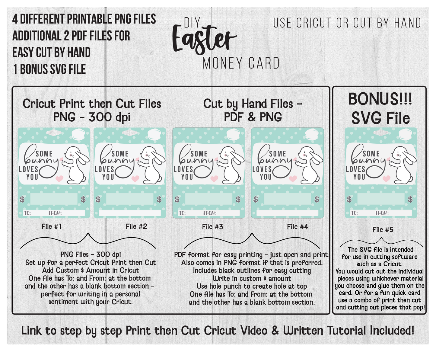 Printable Easter Some Bunny Loves You Lip Balm Money Card Template