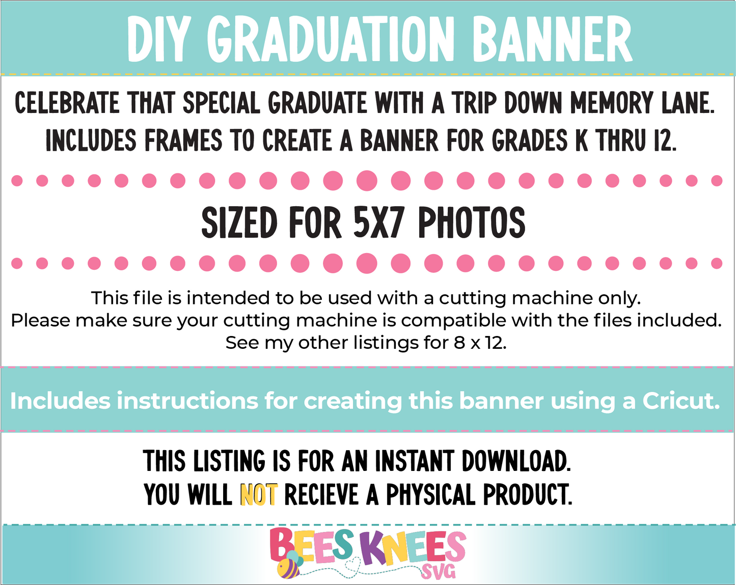 Graduation Banner 5x7 SVG Template