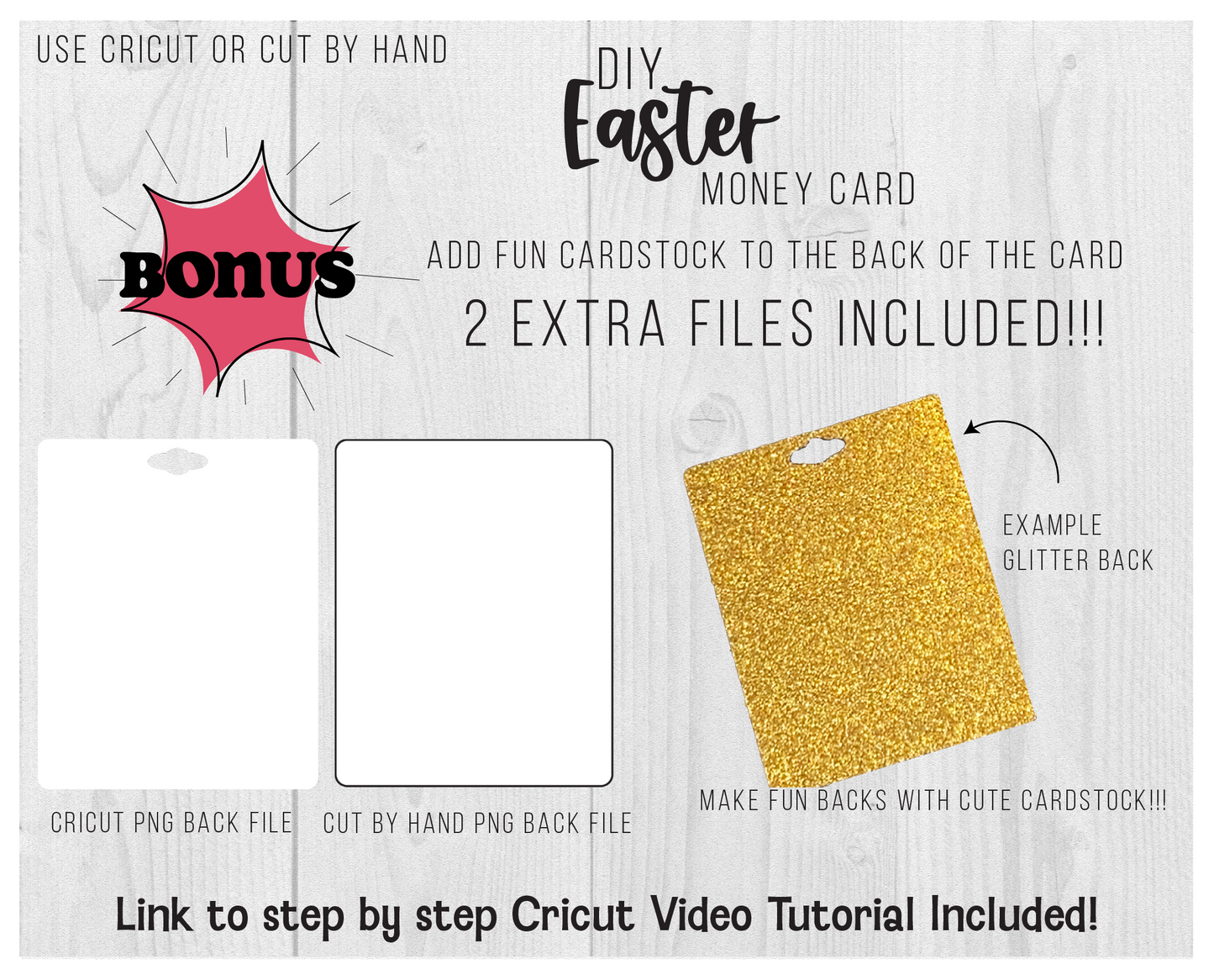 Printable Happy Easter Bunny Silhouette Lip Balm Money Card Template