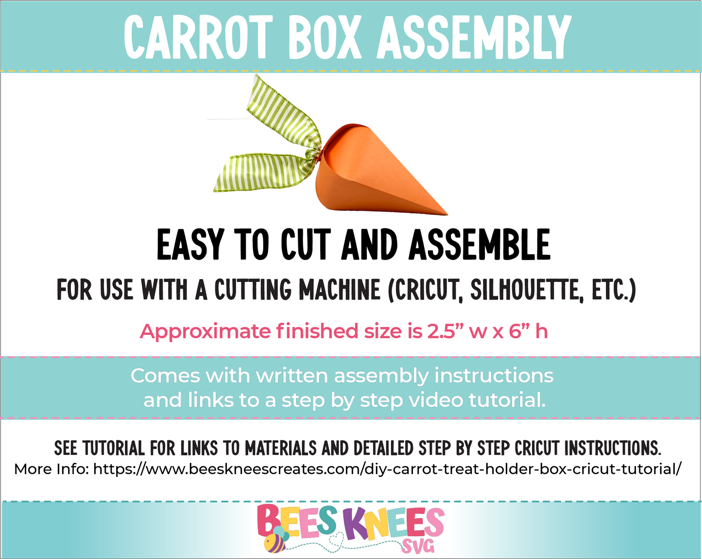 Carrot Treat Box SVG Template Cut File