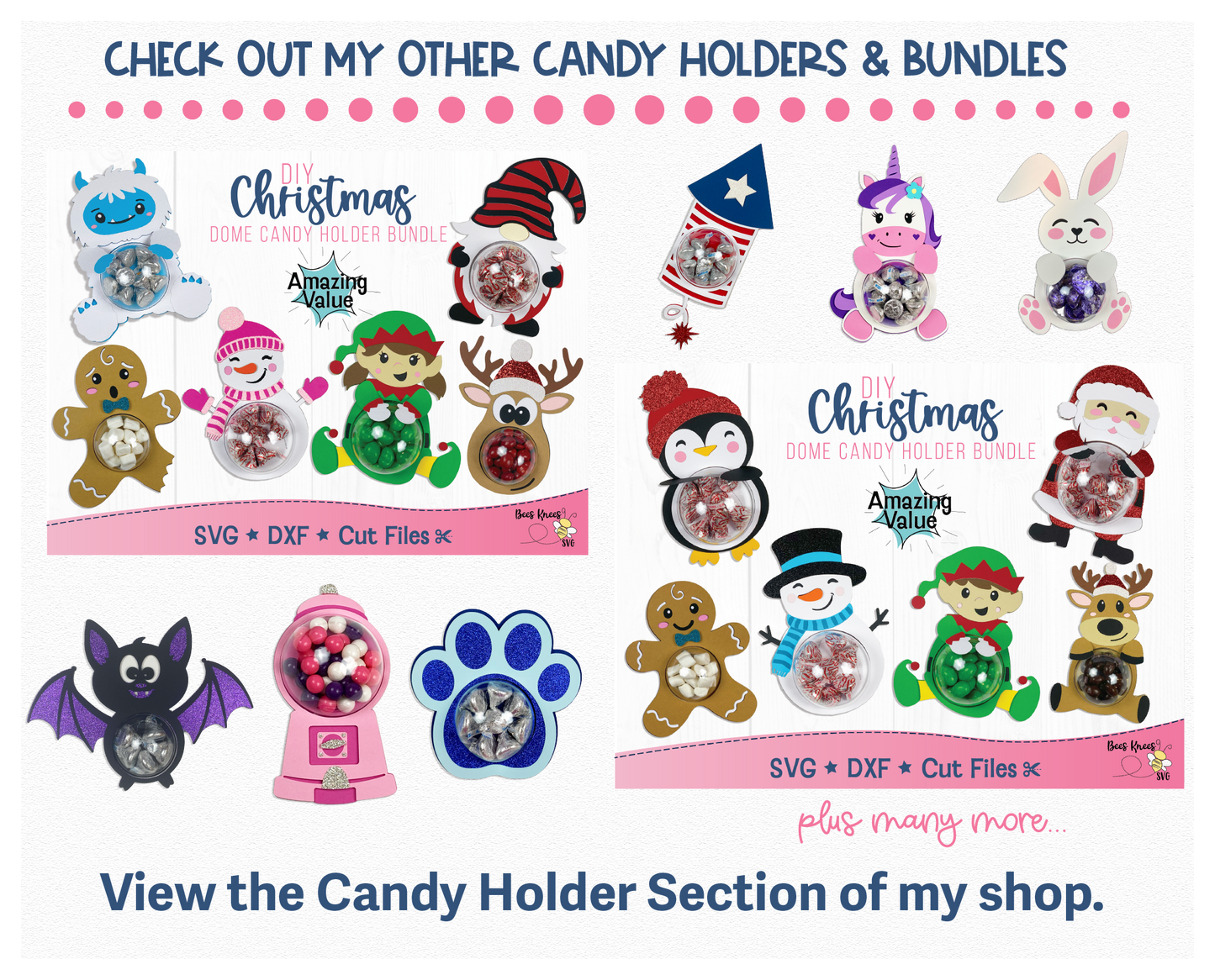 Gnome Christmas Dome Candy Holder SVG File