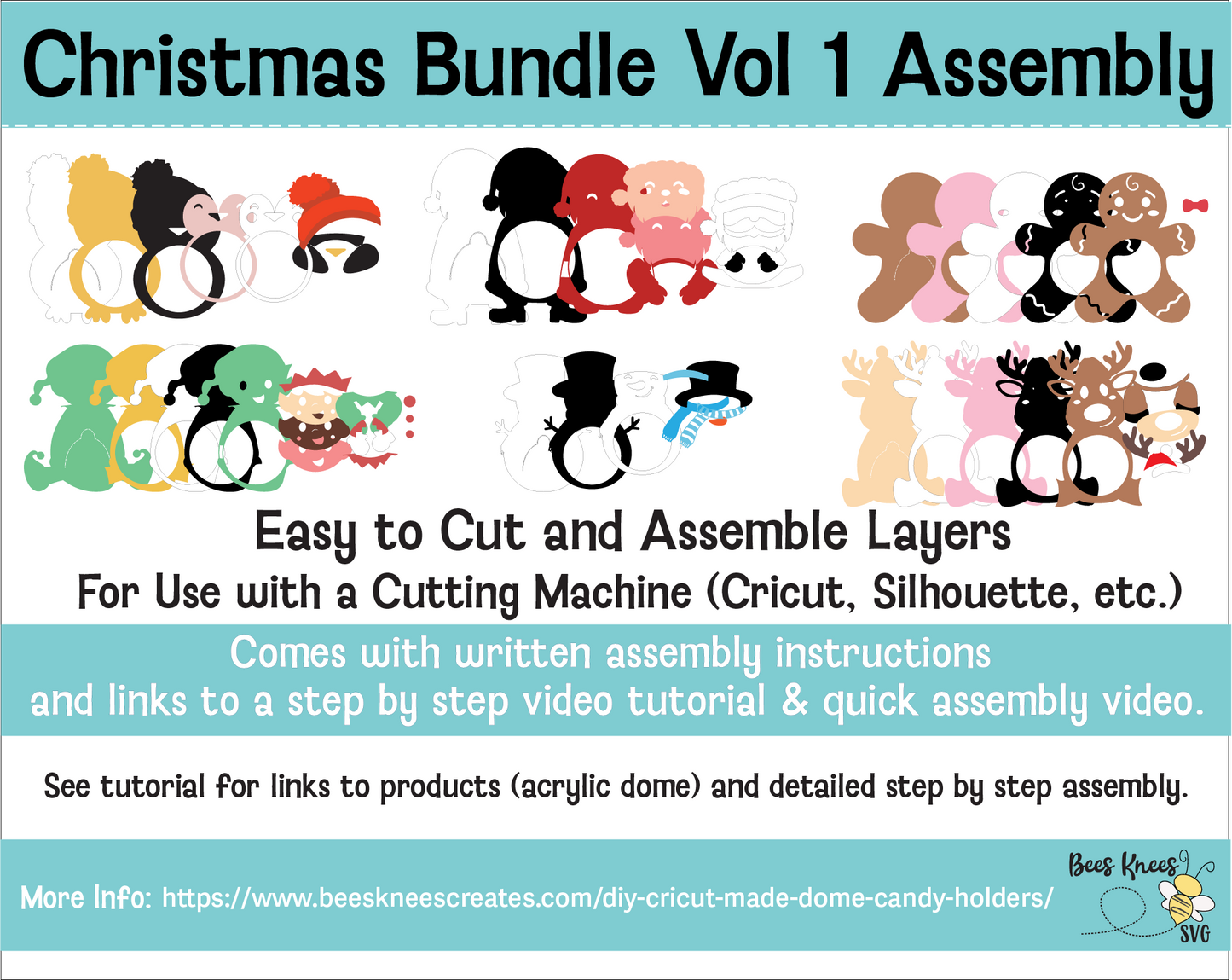 Christmas Bundle Vol 1  Dome Candy Holder SVG