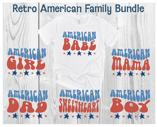 Retro American Family Bundle 4th of July SVG Cut File