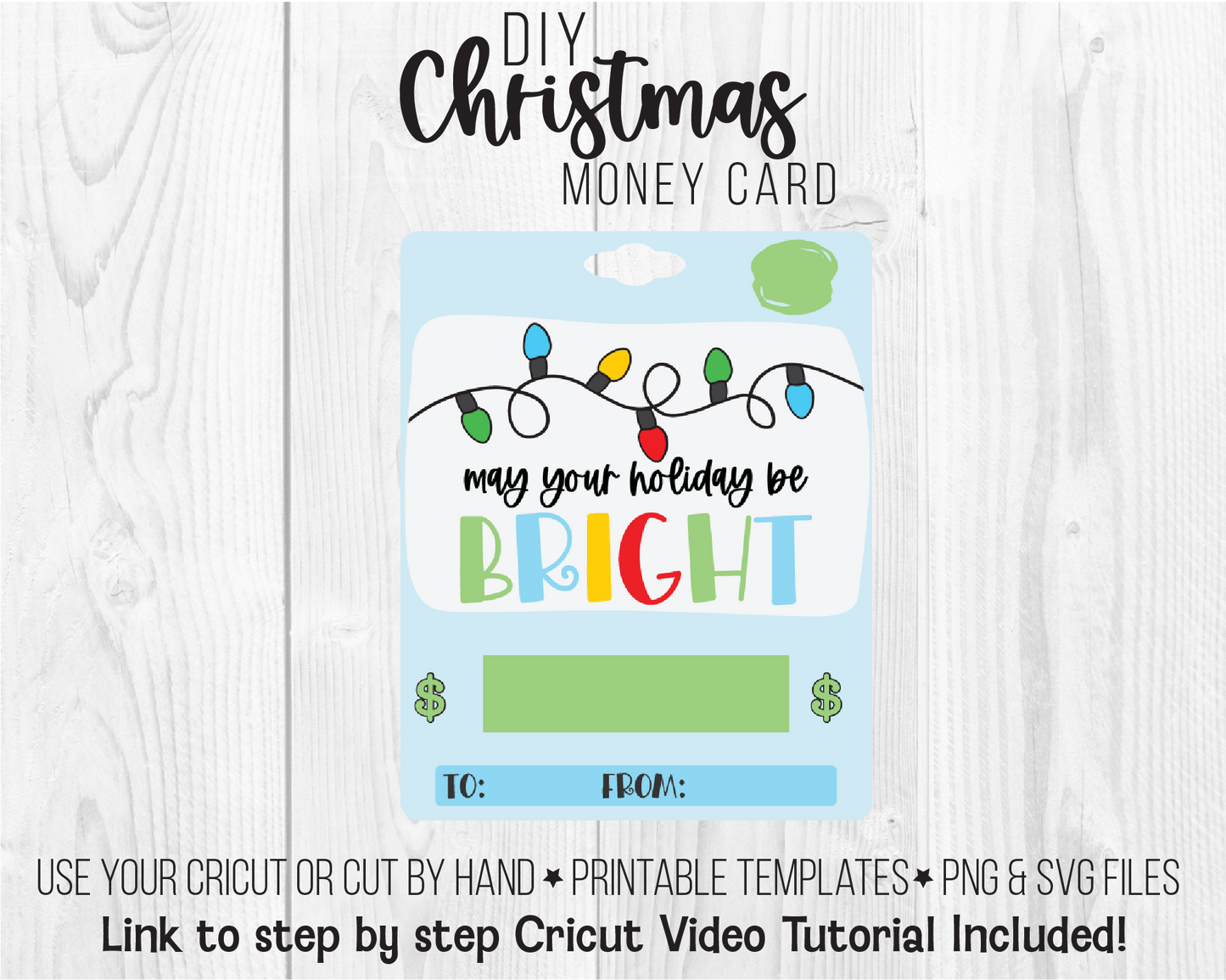 Printable Christmas Lip Balm Money Card Template Bundle