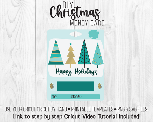 Printable Christmas Tree Lip Balm Money Card Template