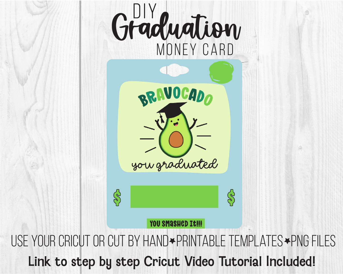 Printable Funny Graduation Lip Balm Money Holder Card Template Bundle