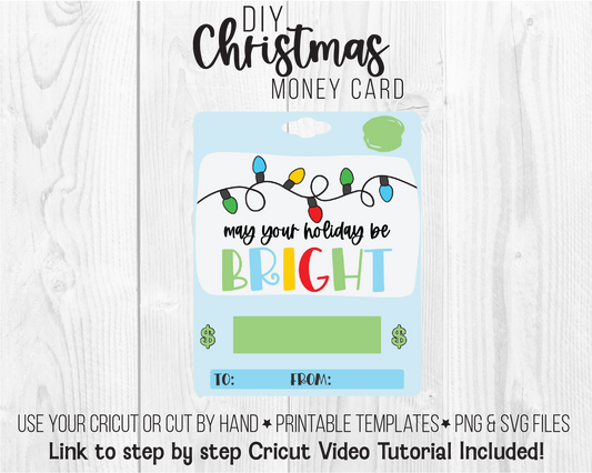 Printable Christmas Lip Balm Money Card Template Merry and Bright