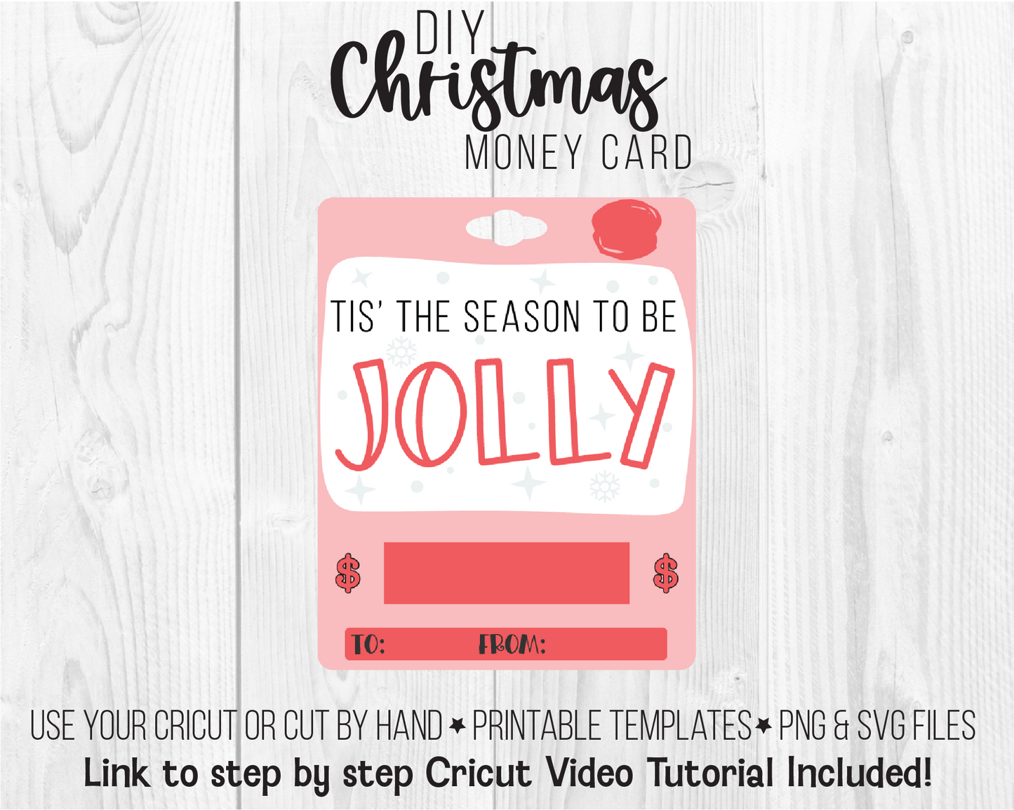 Printable Holiday Lip Balm Money Card Template Bundle