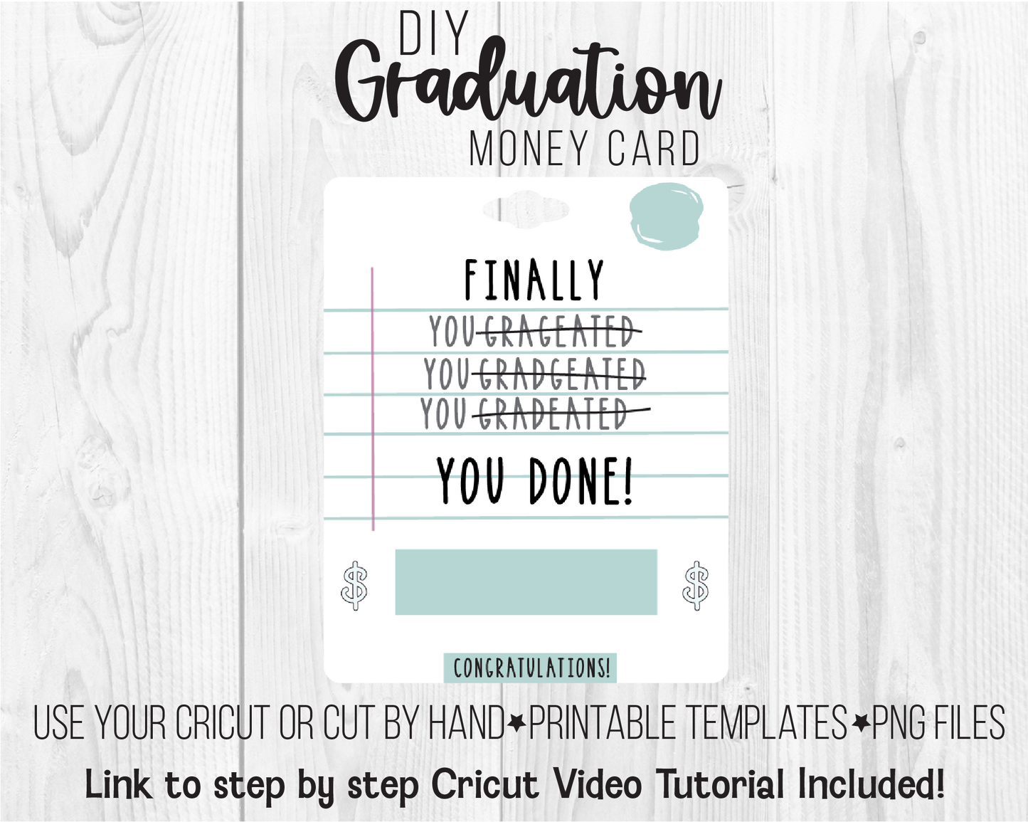 Printable Funny Graduation You Done Lip Balm Money Card Template