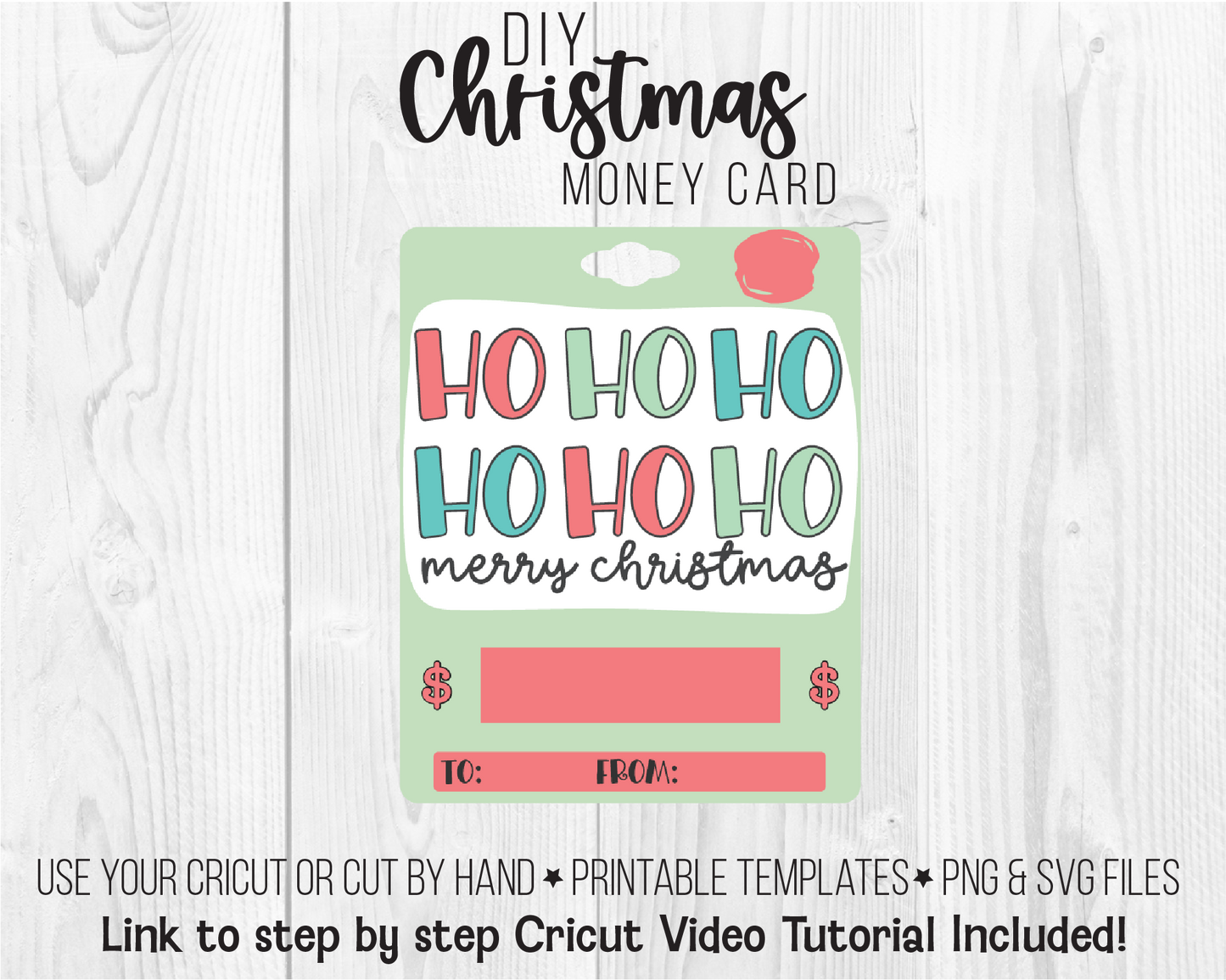Printable Ho Ho Ho Lip Balm Christmas Money Card Template