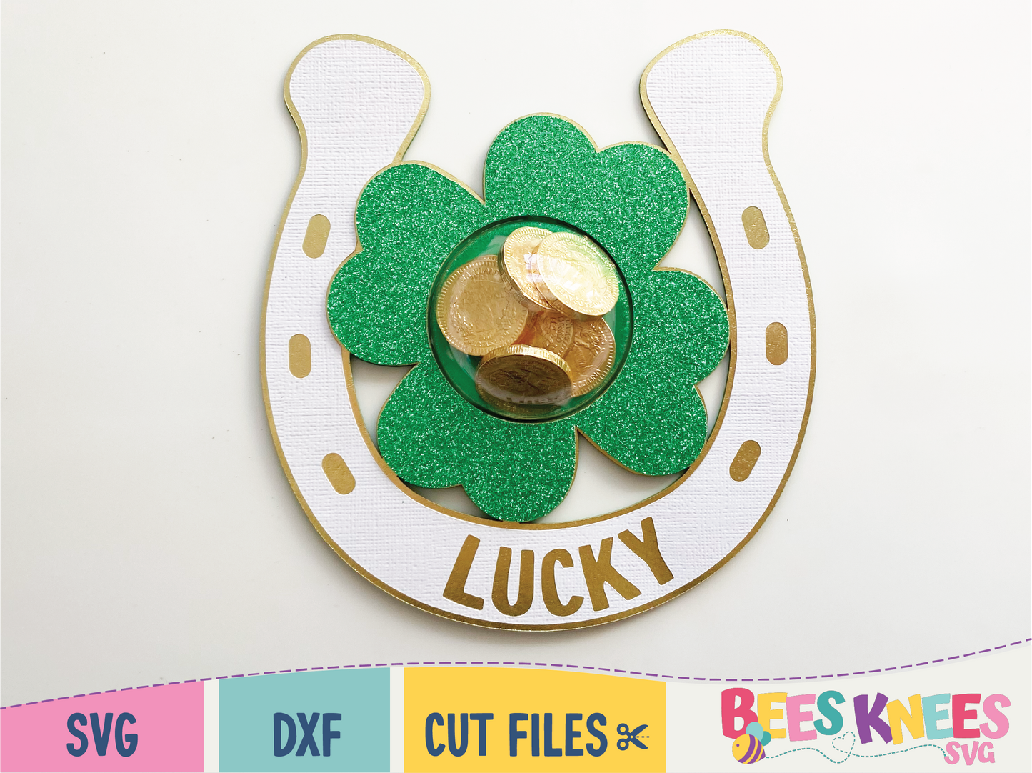 Lucky Horseshoe Candy Holder for St. Patrick's Day. Cut on your Cricut or Silhouette