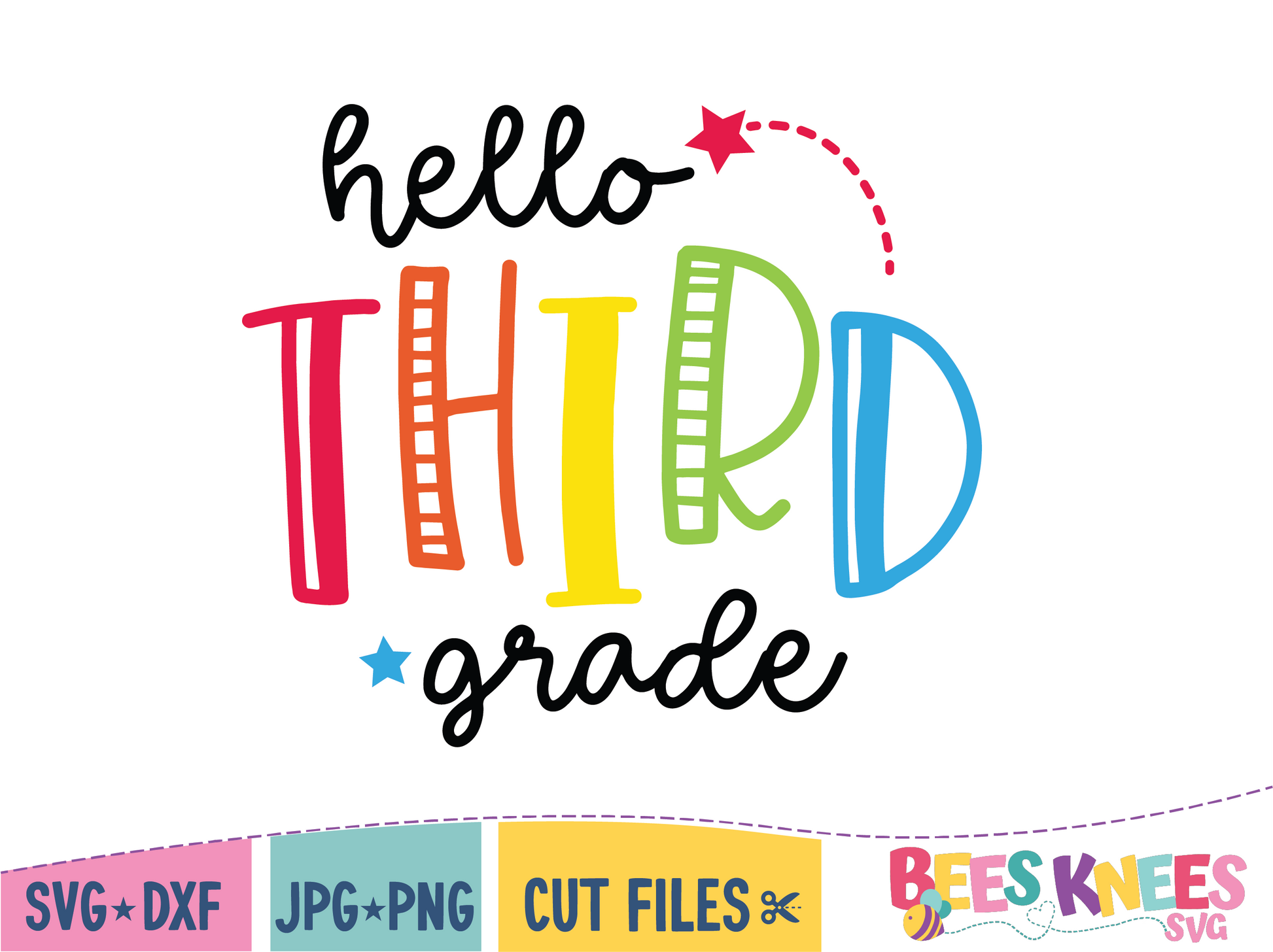 Hello Third Grade SVG DIY Cut File for Cricut or Silhouette
