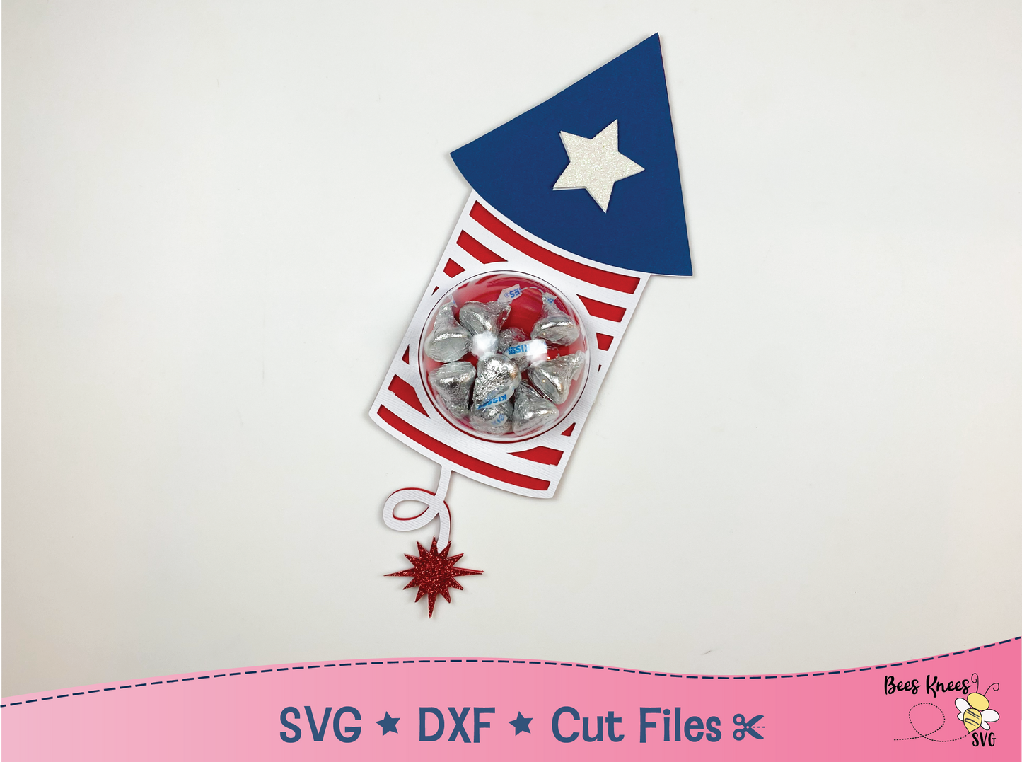 Patriotic Firecracker Candy Holder SVG File