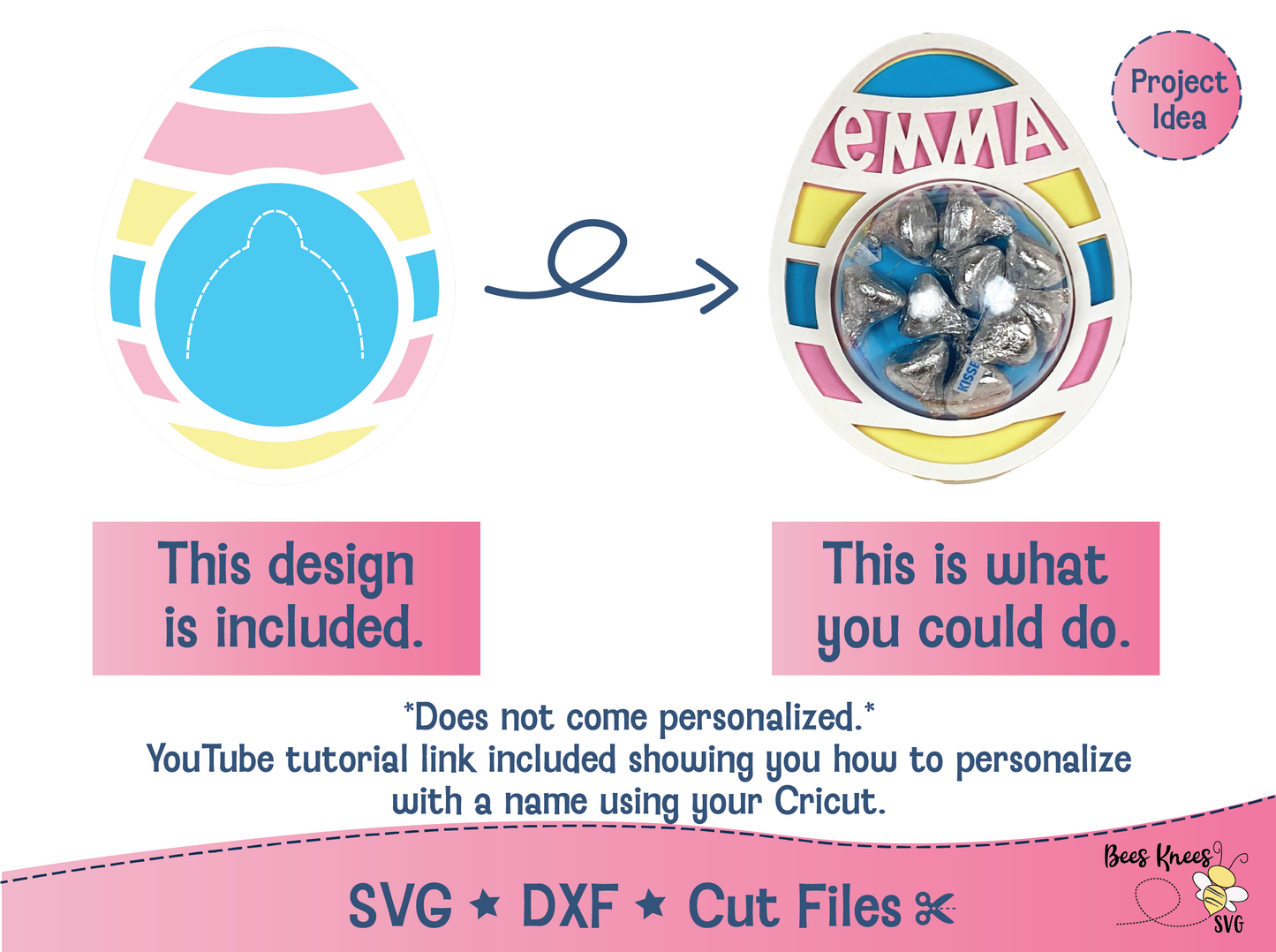 Easter Eggs Candy Holder SVG File