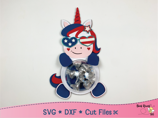 Patriotic Unicorn Candy Holder SVG File