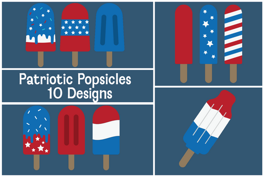 Patriotic Popsicles 4th of July SVG Cut File Bundle