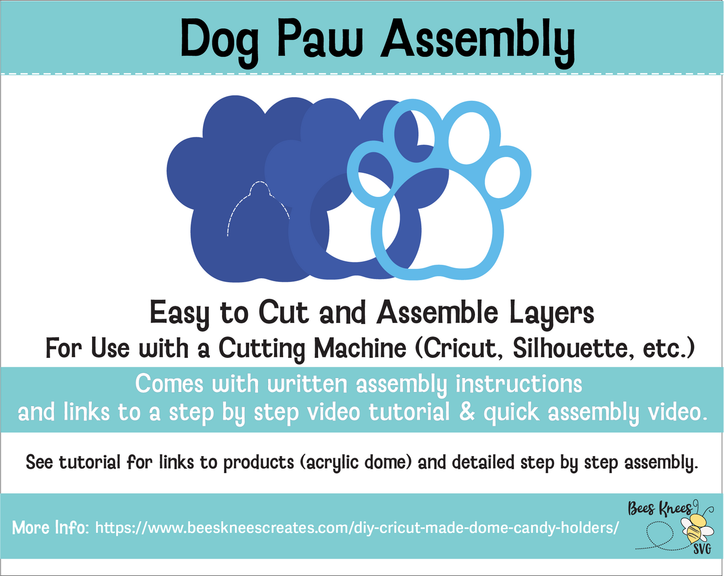 Dog Paw Candy Holder SVG File