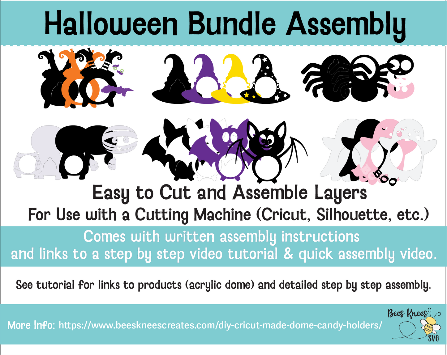 Halloween Dome Candy Holder SVG Bundle