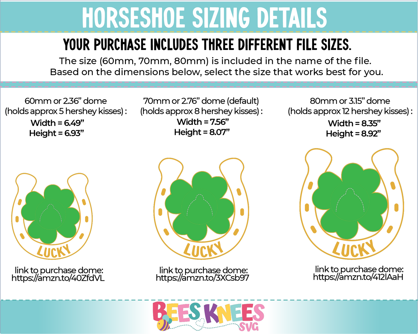 Lucky Horseshoe St. Patrick's Day Dome Candy Holder SVG File