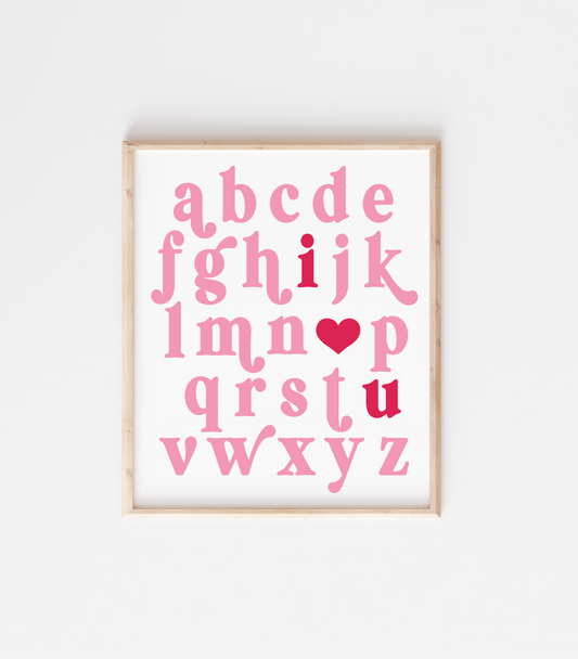 ABC I Love You Alphabet SVG Cut File