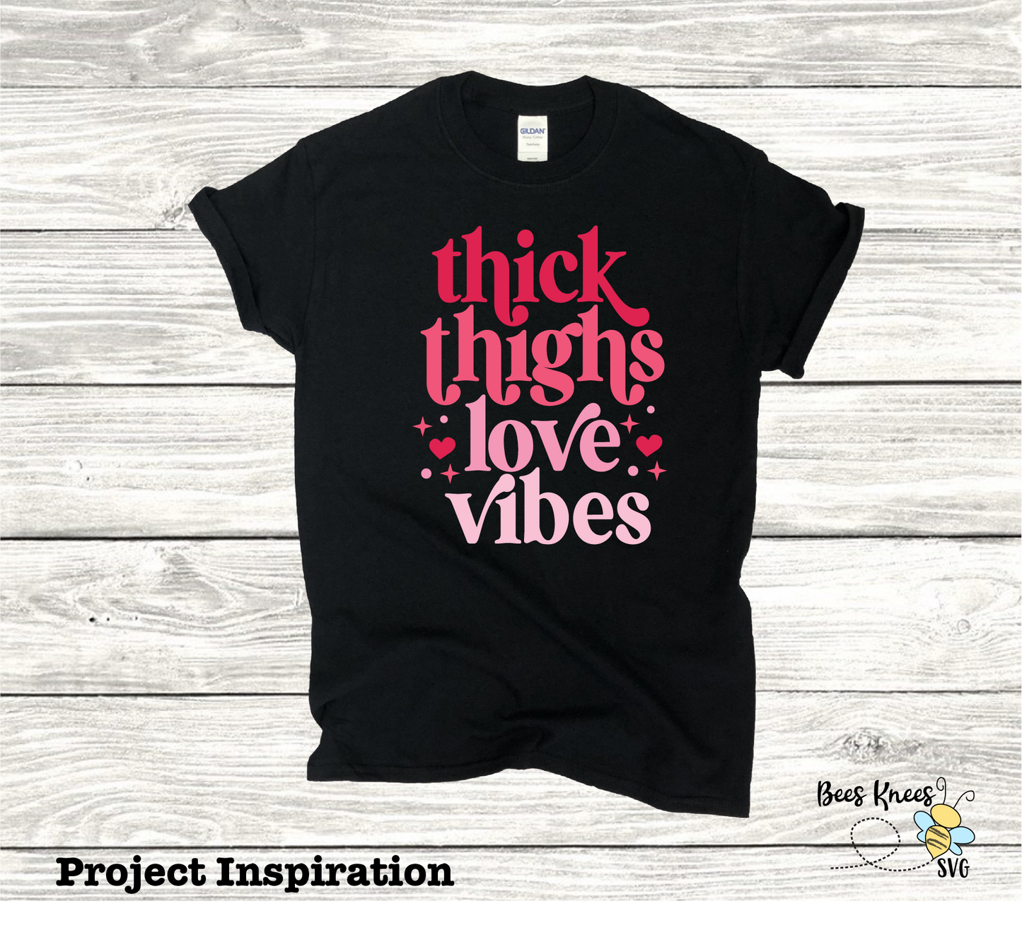 Thick Thighs Love Vibes Retro Modern SVG Cut File Digital Download