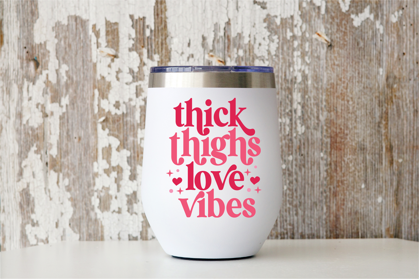 Thick Thighs Love Vibes Retro Modern SVG Cut File Digital Download