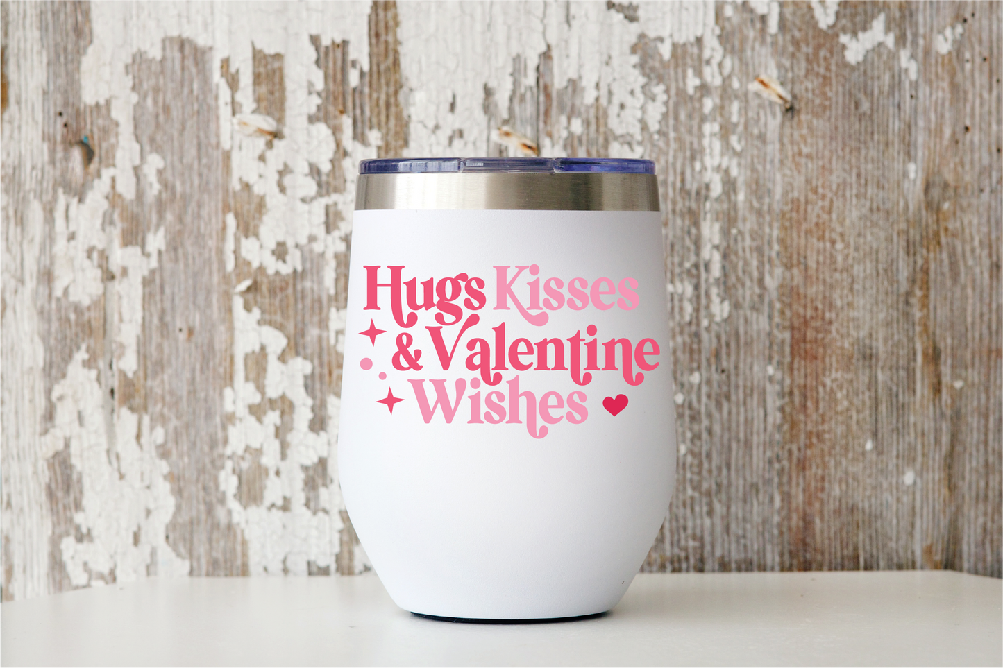 Hugs Kisses and Valentines Wishes Retro Modern SVG Cut File Digital Download