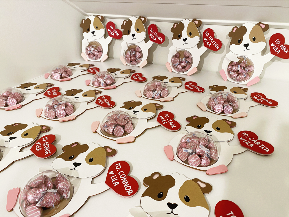 Guinea Pig Heart Dome Candy Holder SVG File