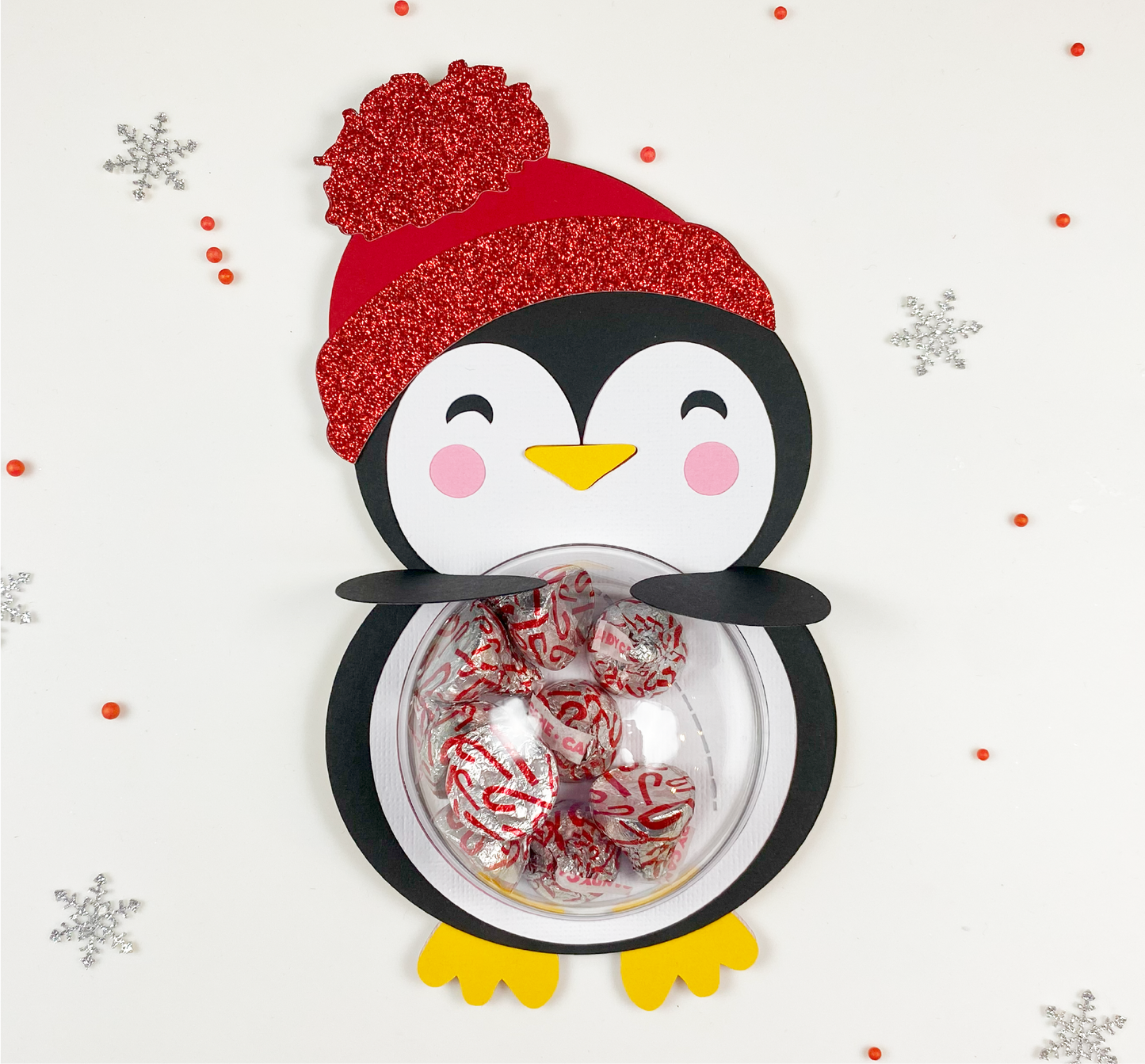 Penguin with Hat Candy Holder SVG File