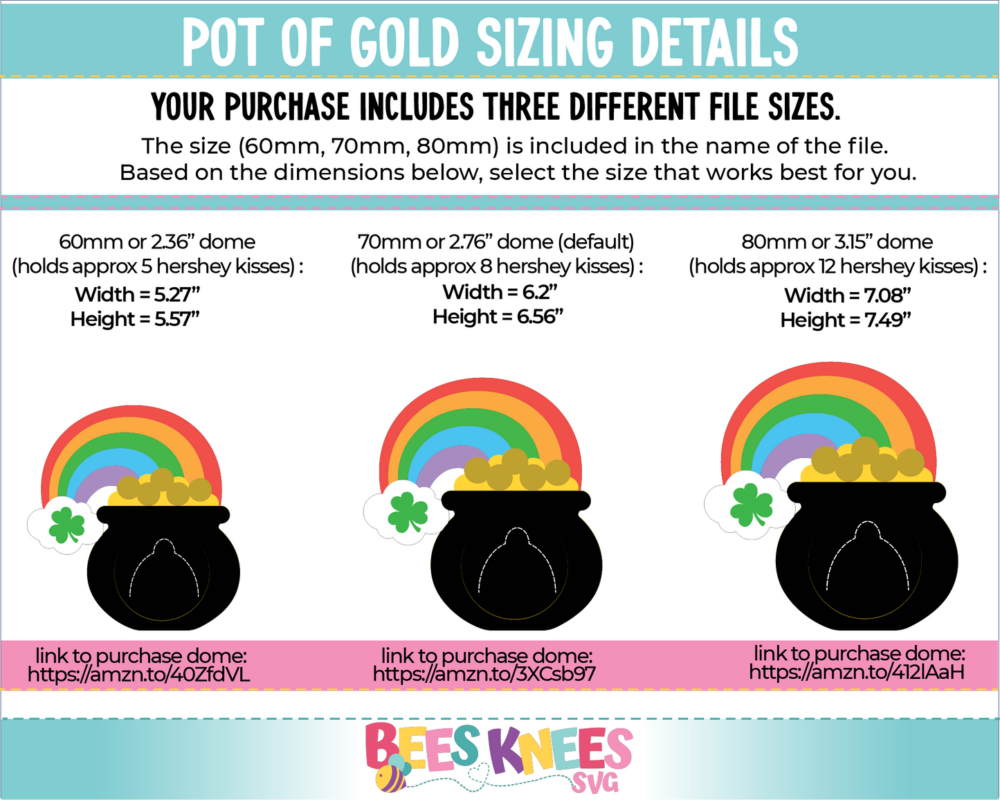 Pot of Gold St. Patrick's Day Dome Candy Holder SVG File