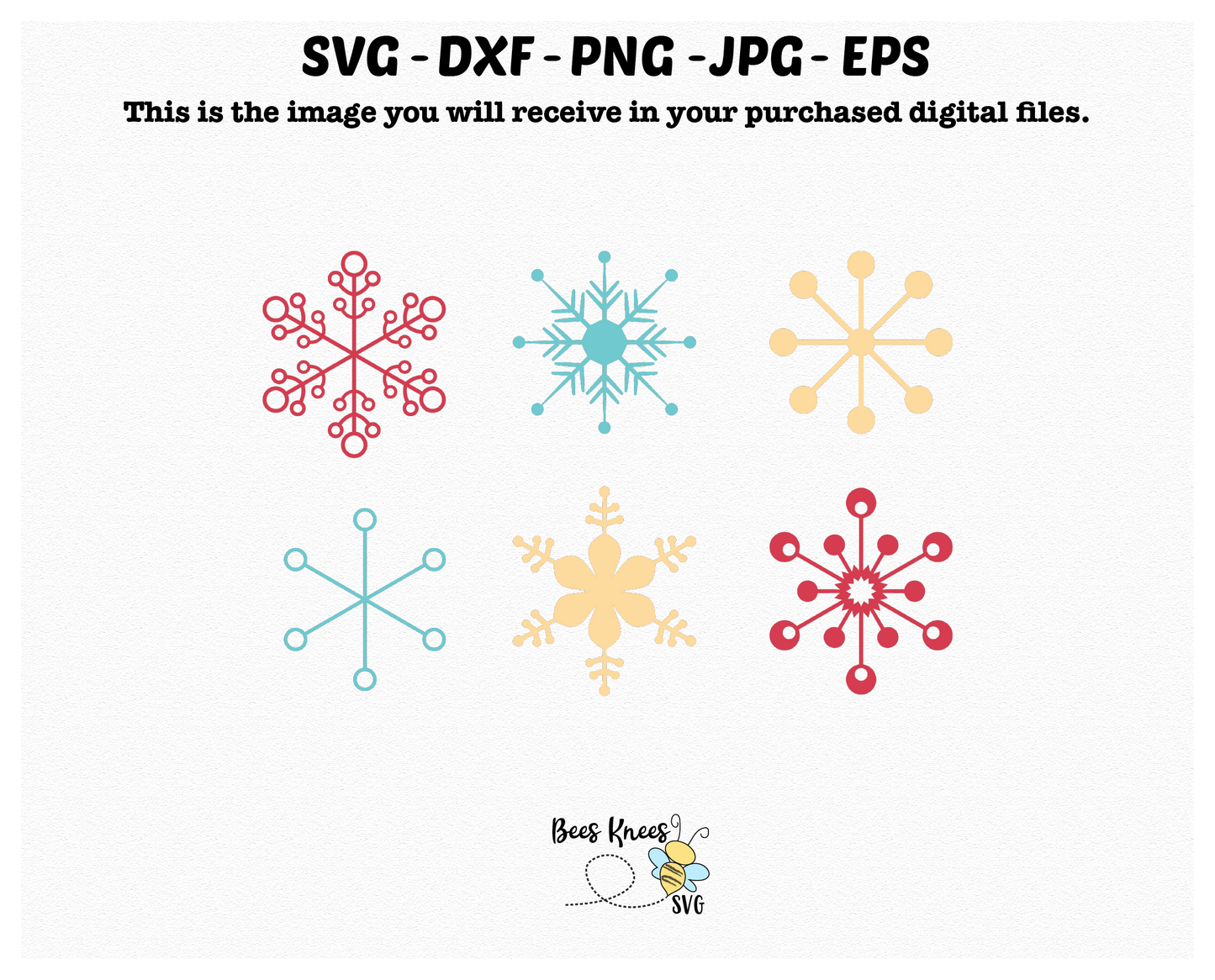 Retro Snowflake Bundle SVG File