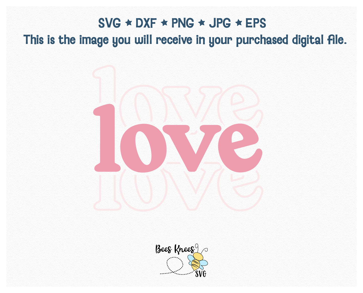Stacked Love SVG Cut File Digital Download