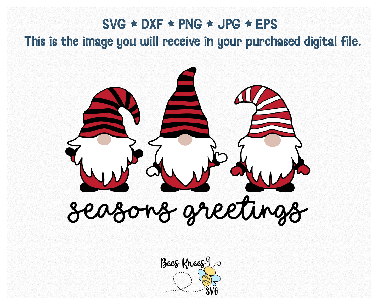 Christmas Gnomes Seasons Greetings SVG File