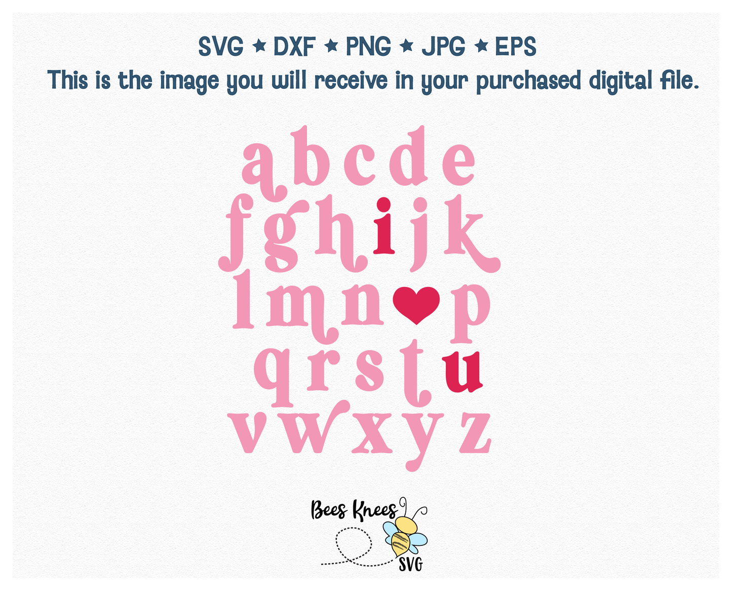 ABC I Love You SVG Cut File Digital Download PNG File