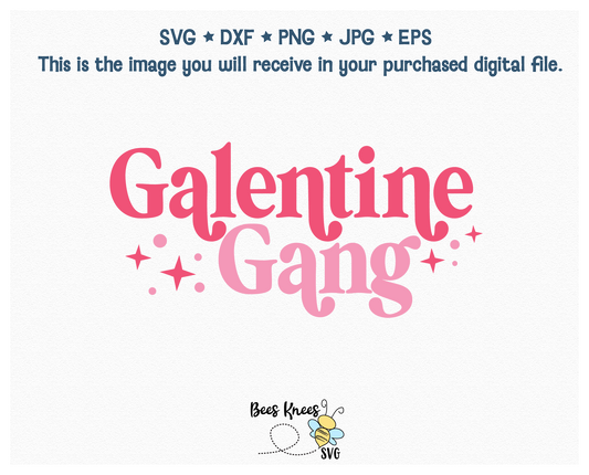 Galentine Gang Retro Modern SVG Cut File Digital Download