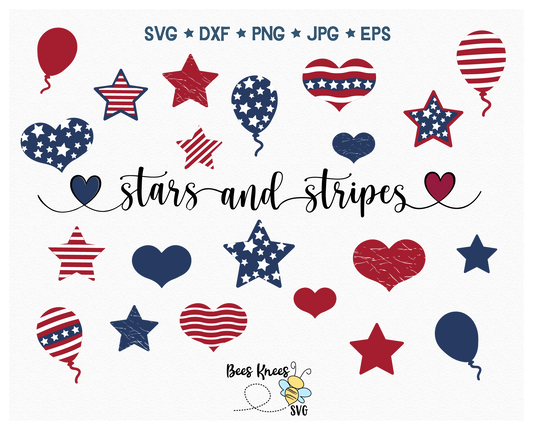 Stars and Stripes Bundle 4th of July SVG Cut File