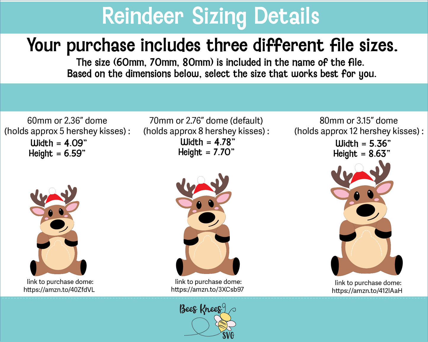 Cute Reindeer Dome Candy Holder SVG File
