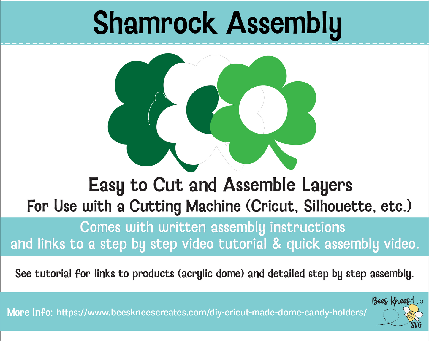 Shamrock St. Patrick's Day Dome Candy Holder SVG File