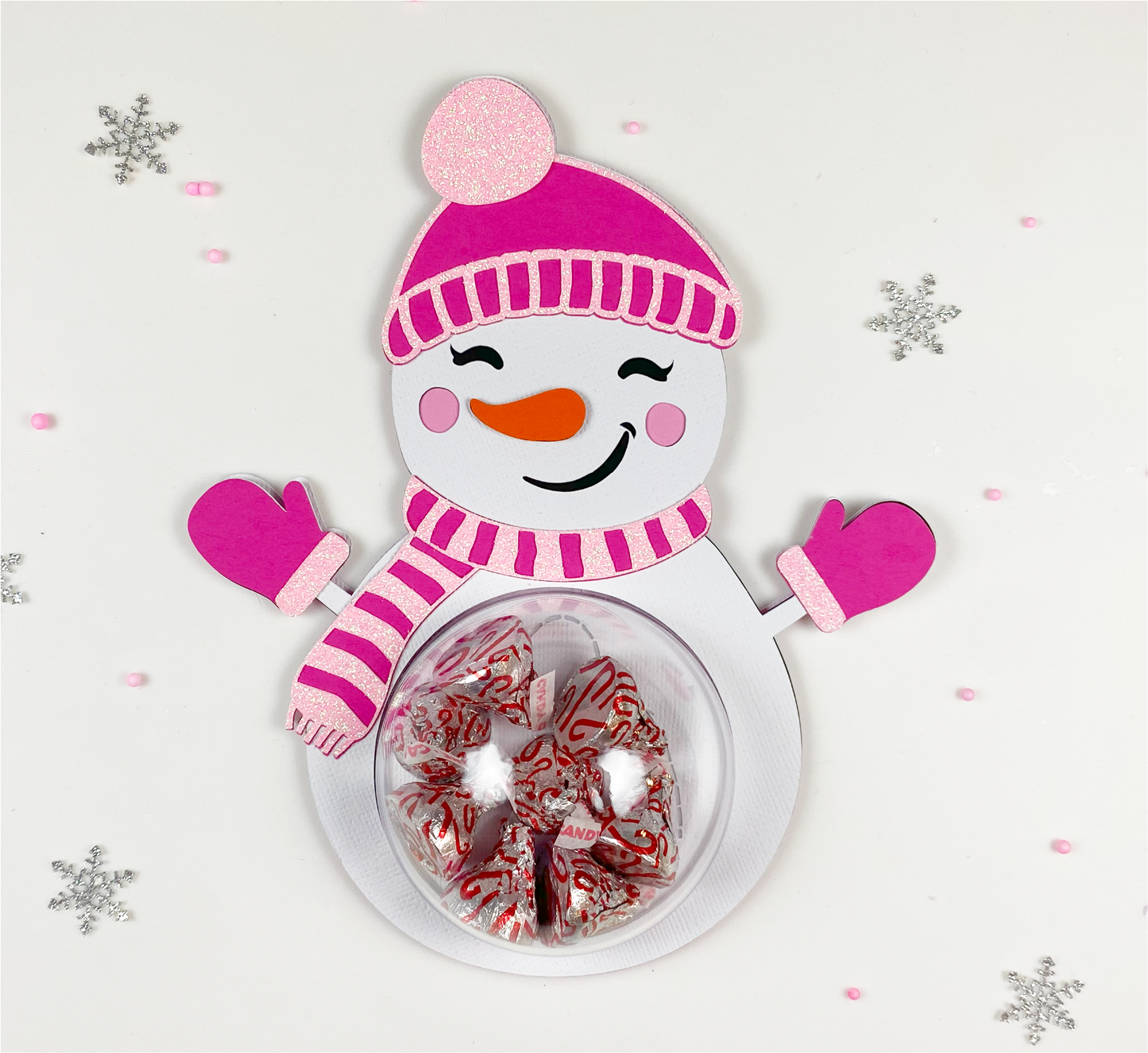 Snowman Girl Candy Holder SVG File