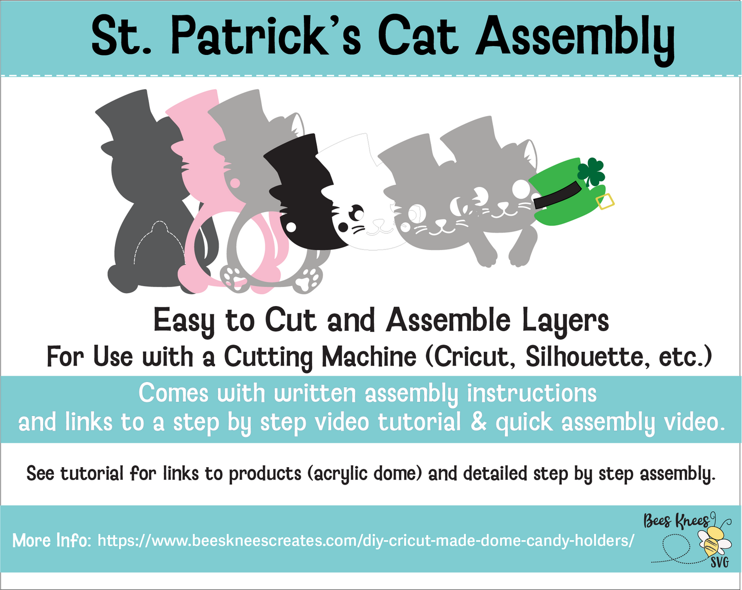 St. Patrick's Day Cat Candy Holder SVG File