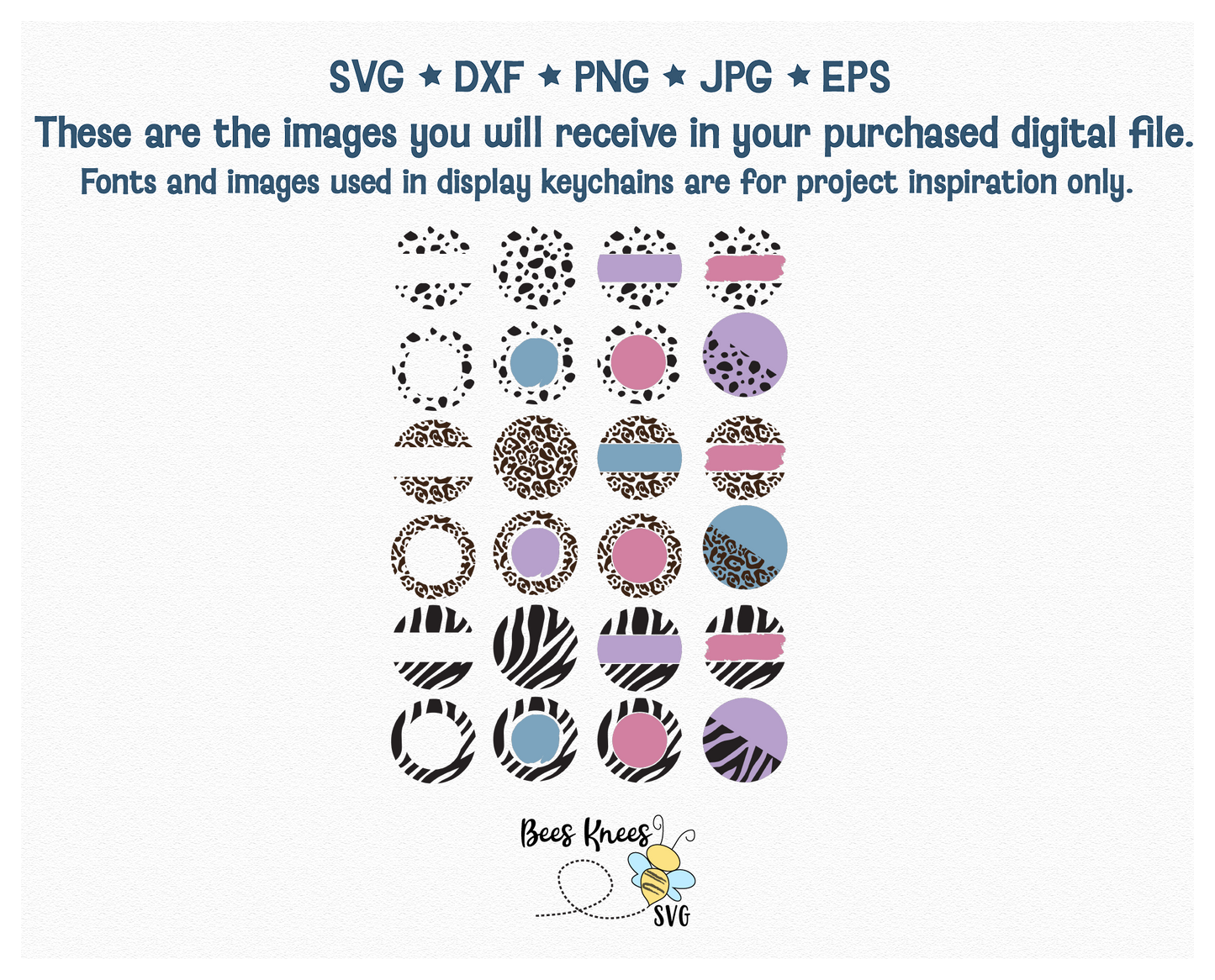 Animal Print Pattern Keychain SVG Cut Files